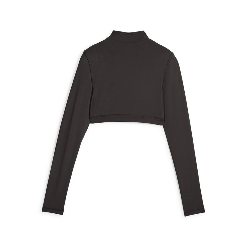 PUMA Modest Long Sleeve Womens Black Sports Bra - Image 2